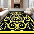 thumbnail image 1 of ODIKA 3'x5' Machine Washable Non-Slip Area Rug, Midnight Elegance Sequin Spiral Tree Skirt with Luxe Embellishments High Traffic Rug, Yellow, 630767, 1 of 7