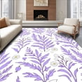 thumbnail image 1 of ODIKA 3'x5' Machine Washable Non-Slip Area Rug, Miniature Avian Symphony Hooking Design with Wildflower Meadow High Traffic Rug with Pad, Purple, 641371, 1 of 8