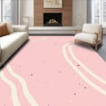 thumbnail image 1 of ODIKA 3'x5' Machine Washable Non-Slip Area Rug, Minimalist Dots and Scattered Lines Inspired by Abstract Scandinavian Aesthetics High Traffic Rug with Pad, Pink, 568943, 1 of 8