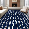 thumbnail image 1 of ODIKA 3'x5' Machine Washable Non-Slip Area Rug, Modern Honeycomb Trellis with Elongated Hexagonal Web Design High Traffic Rug with Pad, Blue, 377975, 1 of 8
