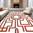 thumbnail image 1 of ODIKA 3'x5' Machine Washable Non-Slip Area Rug, Modern Maze Minimalist Art Inspired Design High Traffic Rug, Brown, 525189, 1 of 7