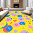 thumbnail image 1 of ODIKA 3'x5' Machine Washable Non-Slip Area Rug, Modern Mosaic with A Z Letter Art and Abstract Spots High Traffic Rug with Pad, Yellow, 687904, 1 of 8