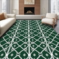 thumbnail image 1 of ODIKA 3'x5' Machine Washable Non-Slip Area Rug, Modern Scandinavian Interlocking and Snowflake Design High Traffic Rug, Green, 614249, 1 of 7