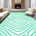 thumbnail image 1 of ODIKA 3'x5' Machine Washable Non-Slip Area Rug, Modern Zigzag Minimalist Contemporary Stylish Wave High Traffic Rug, Green, 453919, 1 of 7
