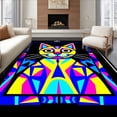thumbnail image 1 of ODIKA 3'x5' Machine Washable Non-Slip Area Rug, Modernist Kaleidoscope Kitty Crochet Handicraft Project High Traffic Rug, Yellow, 640901, 1 of 7