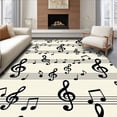 thumbnail image 1 of ODIKA 3x5 Machine Washable Non-Slip Area Rug, Musical Notes Symphony Score Sheet Melody Floor Ultra Soft Rug, None, 545031, 1 of 7