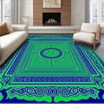 thumbnail image 1 of ODIKA 3'x5' Machine Washable Non-Slip Area Rug, Mystic Labyrinth Maze Spiral Symmetrical Traditional High Traffic Rug, Green, 585835, 1 of 7