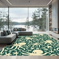 thumbnail image 1 of ODIKA 3'x5' Machine Washable Non-Slip Area Rug, Mystic Mariner Octopus & Starfish High Traffic Rug with Pad, Beige, 914047, 1 of 8