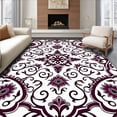 thumbnail image 1 of ODIKA 3'x5' Machine Washable Non-Slip Area Rug, Mystical Ornate Floral Vine Baroque Symphony High Traffic Rug with Pad, Purple, 584600, 1 of 8