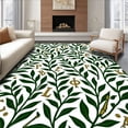thumbnail image 1 of ODIKA 3'x5' Machine Washable Non-Slip Area Rug, Nature Themed Educational with Leaf Motifs and Alphabet Characters High Traffic Rug with Pad, Green, 697665, 1 of 8