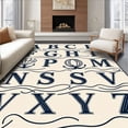 thumbnail image 1 of ODIKA 3'x5' Machine Washable Non-Slip Area Rug, Nautical Journey Alphabet Discovery High Traffic Rug with Pad, Ivory, 694931, 1 of 8