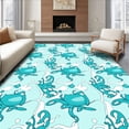 thumbnail image 1 of ODIKA 3'x5' Machine Washable Non-Slip Area Rug, Nautical Stars and Shells for Beachy Vibes High Traffic Rug, Turquoise, 341569, 1 of 7
