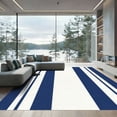 thumbnail image 1 of ODIKA 3'x5' Machine Washable Non-Slip Area Rug, Nautical Striped Accent with Elegant High Traffic Rug, Navy, 895663, 1 of 7