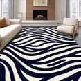 thumbnail image 1 of ODIKA 3'x5' Machine Washable Non-Slip Area Rug, Nautical Waves with Interlocking Stripes and Bold Contours High Traffic Rug with Pad, Black, 701706, 1 of 8