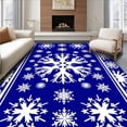 thumbnail image 1 of ODIKA 3'x5' Machine Washable Non-Slip Area Rug, Nordic Enchanted Snow Celebration Pathway High Traffic Rug, Blue, 739175, 1 of 7