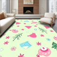thumbnail image 1 of ODIKA 3'x5' Machine Washable Non-Slip Area Rug, North Pole Magic Restroom Arrangement Complete Seasonal Kit High Traffic Rug with Pad, Green, 629130, 1 of 8