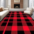 thumbnail image 1 of ODIKA 3'x5' Machine Washable Non-Slip Area Rug, North Woods Plaid Hunting Camp Treasure High Traffic Rug with Pad, Red, 615248, 1 of 8