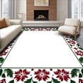 thumbnail image 1 of ODIKA 3'x5' Machine Washable Non-Slip Area Rug, Nostalgic North Pole Express Jolly Hearth Front Greeting Station High Traffic Rug with Pad, Red, 621284, 1 of 8