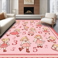 thumbnail image 1 of ODIKA 3'x5' Machine Washable Non-Slip Area Rug, Numbered Leap Design with Storybook Character Illustrations High Traffic Rug, Pink, 725466, 1 of 7