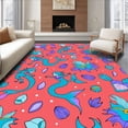 thumbnail image 1 of ODIKA 3'x5' Machine Washable Non-Slip Area Rug, Ocean Adventure Mermaid Treasure with Underwater Theme High Traffic Rug, Red, 688800, 1 of 7