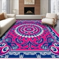 thumbnail image 1 of ODIKA 3'x5' Machine Washable Non-Slip Area Rug, Ocean Symmetrical Art Floor Covering Water Resistant High Traffic Rug with Pad, Pink, 718045, 1 of 8