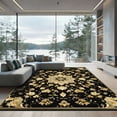 thumbnail image 1 of ODIKA 3'x5' Machine Washable Non-Slip Area Rug, Oriental Black High Traffic Rug, Black, 1046439, 1 of 7