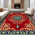 thumbnail image 1 of ODIKA 3'x5' Machine Washable Non-Slip Area Rug, Oriental Damask Scrollwork Entry High Traffic Rug, Red, 534578, 1 of 7
