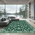 thumbnail image 1 of ODIKA 3'x5' Machine Washable Non-Slip Area Rug, Oriental Dark Green High Traffic Rug, Green, 1050366, 1 of 7