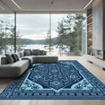 thumbnail image 1 of ODIKA 3'x5' Machine Washable Non-Slip Area Rug, Oriental Navy Blue High Traffic Rug, Blue, 1091806, 1 of 7