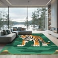 thumbnail image 1 of ODIKA 3'x5' Machine Washable Non-Slip Area Rug, Oriental Orange High Traffic Rug with Pad, Orange, 1020053, 1 of 8