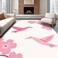 thumbnail image 1 of ODIKA 3'x5' Machine Washable Non-Slip Area Rug, Origami Flower Bloom Modular Pet Retreat Foldable Architecture High Traffic Rug with Pad, Pink, 679346, 1 of 8
