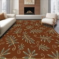 thumbnail image 1 of ODIKA 3'x5' Machine Washable Non-Slip Area Rug, Ornamental Mistletoe with Festive Ribbon Swirls Design High Traffic Rug, Brown, 614968, 1 of 7