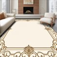 thumbnail image 1 of ODIKA 3'x5' Machine Washable Non-Slip Area Rug, Ornamental Scroll High Traffic Rug, Beige, 578083, 1 of 7