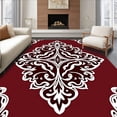 thumbnail image 1 of ODIKA 3'x5' Machine Washable Non-Slip Area Rug, Ornate Damask Scroll Pile Accent Backing High Traffic Rug, Red, 543745, 1 of 7