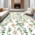 thumbnail image 1 of ODIKA 3'x5' Machine Washable Non-Slip Area Rug, Ornate Snowflake Cluster with Twinkling Starbursts and Ivy Leaves High Traffic Rug with Pad, Green, 738579, 1 of 8