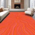 thumbnail image 1 of ODIKA 3'x5' Machine Washable Non-Slip Area Rug, Petal Storm Swirl Contemporary Hand Tufted Nature Inspired Design High Traffic Rug, Orange, 593088, 1 of 7