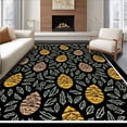 thumbnail image 1 of ODIKA 3'x5' Machine Washable Non-Slip Area Rug, Pine Cone Branch Motif Traditional Holiday Floor High Traffic Rug, Yellow, 613255, 1 of 7