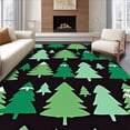 thumbnail image 1 of ODIKA 3'x5' Machine Washable Non-Slip Area Rug, Pine Tree Forest Winter Cabin Pair High Traffic Rug with Pad, Black, 739398, 1 of 8