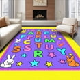 thumbnail image 1 of ODIKA 3'x5' Machine Washable Non-Slip Area Rug, Playful Alphabet Knowledge Discovery Interactive Floor Decoration High Traffic Rug, Purple, 698909, 1 of 7