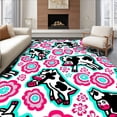thumbnail image 1 of ODIKA 3'x5' Machine Washable Non-Slip Area Rug, Playful Dairy Farm Character Making High Traffic Rug, Pink, 722517, 1 of 7