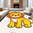 thumbnail image 1 of ODIKA 3'x5' Machine Washable Non-Slip Area Rug, Playful Jungle Character Whimsical Animal High Traffic Rug with Pad, Yellow, 720338, 1 of 8