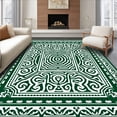 thumbnail image 1 of ODIKA 3'x5' Machine Washable Non-Slip Area Rug, Plush Emerald Medallion Spiral Mosaic Contemporary Accent High Traffic Rug, Green, 597727, 1 of 7