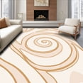 thumbnail image 1 of ODIKA 3'x5' Machine Washable Non-Slip Area Rug, Plush Swirl Patterned With Curved Motifs High Traffic Rug, Beige, 614390, 1 of 7