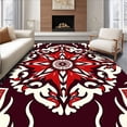 thumbnail image 1 of ODIKA 3'x5' Machine Washable Non-Slip Area Rug, Poinsettia Bloom Christmas Flower Holiday Decorative High Traffic Rug, Red, 614838, 1 of 5