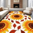 thumbnail image 1 of ODIKA 3'x5' Machine Washable Non-Slip Area Rug, Radiant Blossom Harvest Festival Autumn Celebration Embellishment High Traffic Rug with Pad, Yellow, 703356, 1 of 8