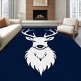 thumbnail image 1 of ODIKA 3'x5' Machine Washable Non-Slip Area Rug, Reindeer Embroidery Hook Throw Cushion Assembly Kit High Traffic Rug with Pad, Blue, 626736, 1 of 8