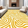 thumbnail image 1 of ODIKA 3'x5' Machine Washable Non-Slip Area Rug, Retro Swirl Maze Modern Abstract Interlocking Lines Artistic High Traffic Rug, Gold, 441544, 1 of 7