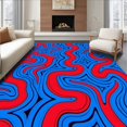 thumbnail image 1 of ODIKA 3'x5' Machine Washable Non-Slip Area Rug, Retro Vortex with Layered Wave High Traffic Rug, Red, 595158, 1 of 7