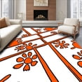 thumbnail image 1 of ODIKA 3'x5' Machine Washable Non-Slip Area Rug, Roaring Big Cat Paw Print Trail Design Athletic Field Style High Traffic Rug with Pad, Orange, 674445, 1 of 8