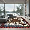thumbnail image 1 of ODIKA 3'x5' Machine Washable Non-Slip Area Rug, Rustic Cabin Red High Traffic Rug, Red, 1174628, 1 of 7